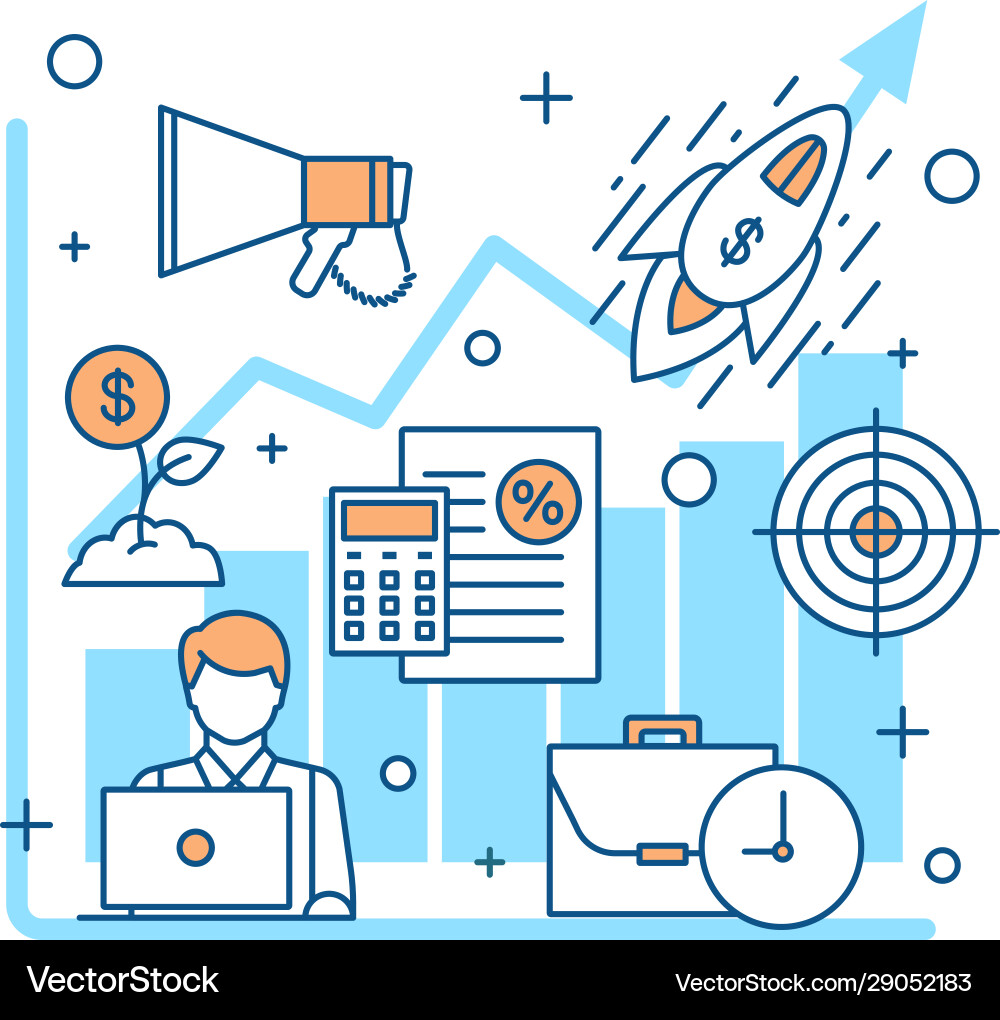 Startup launch concept icon Royalty Free Vector Image