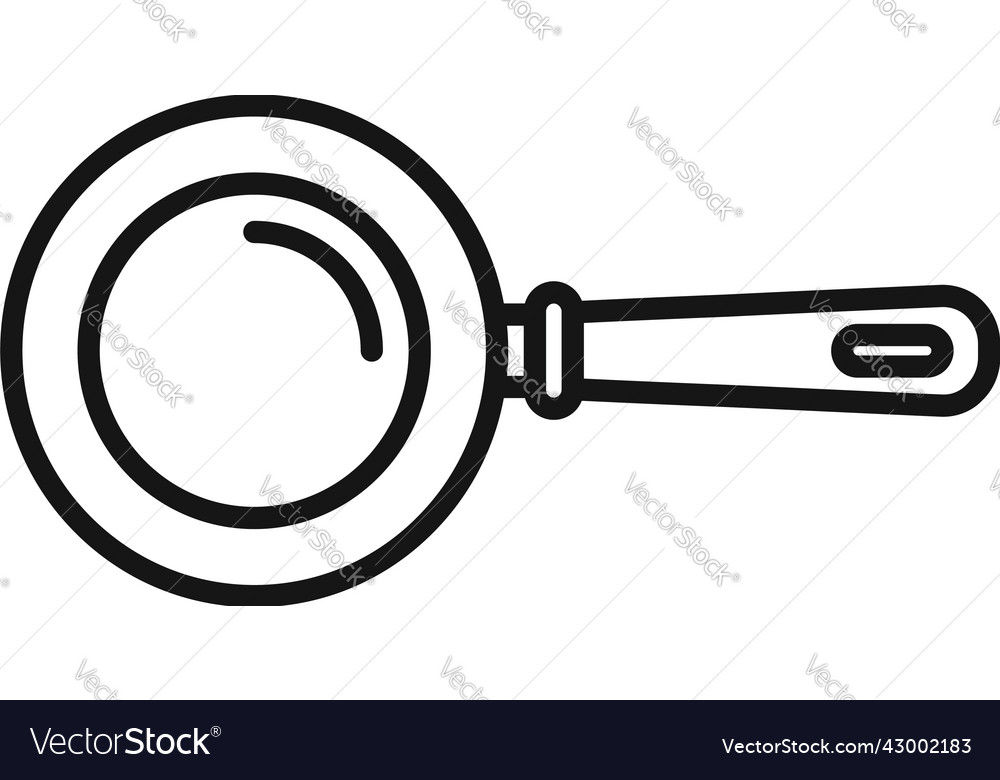 Top view wok frying pan icon outline oil Vector Image