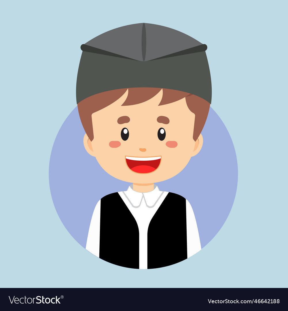 Avatar of a serbian character Royalty Free Vector Image