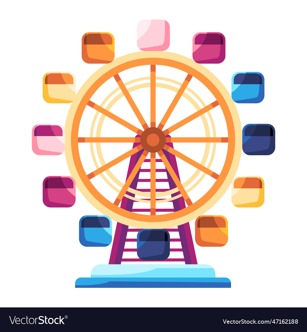 Big ferris wheel colorful amusement park festival Vector Image