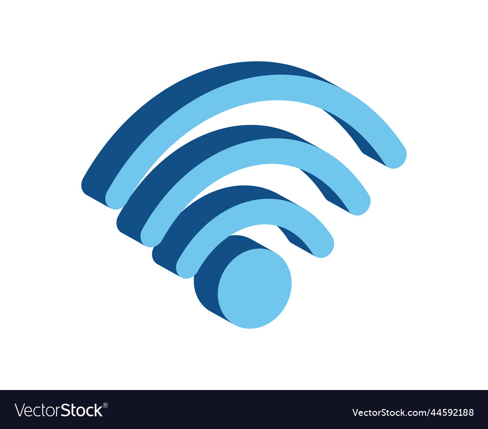 Flat blue wifi signal Royalty Free Vector Image