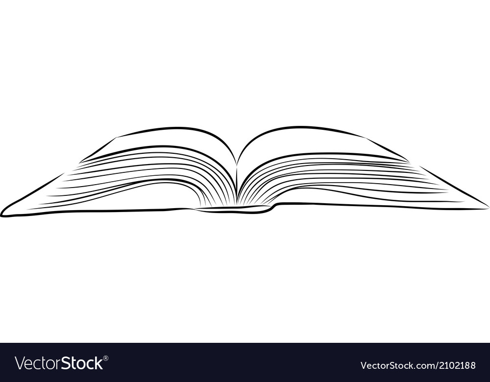 Open book hand draw stock vector. Illustration of information