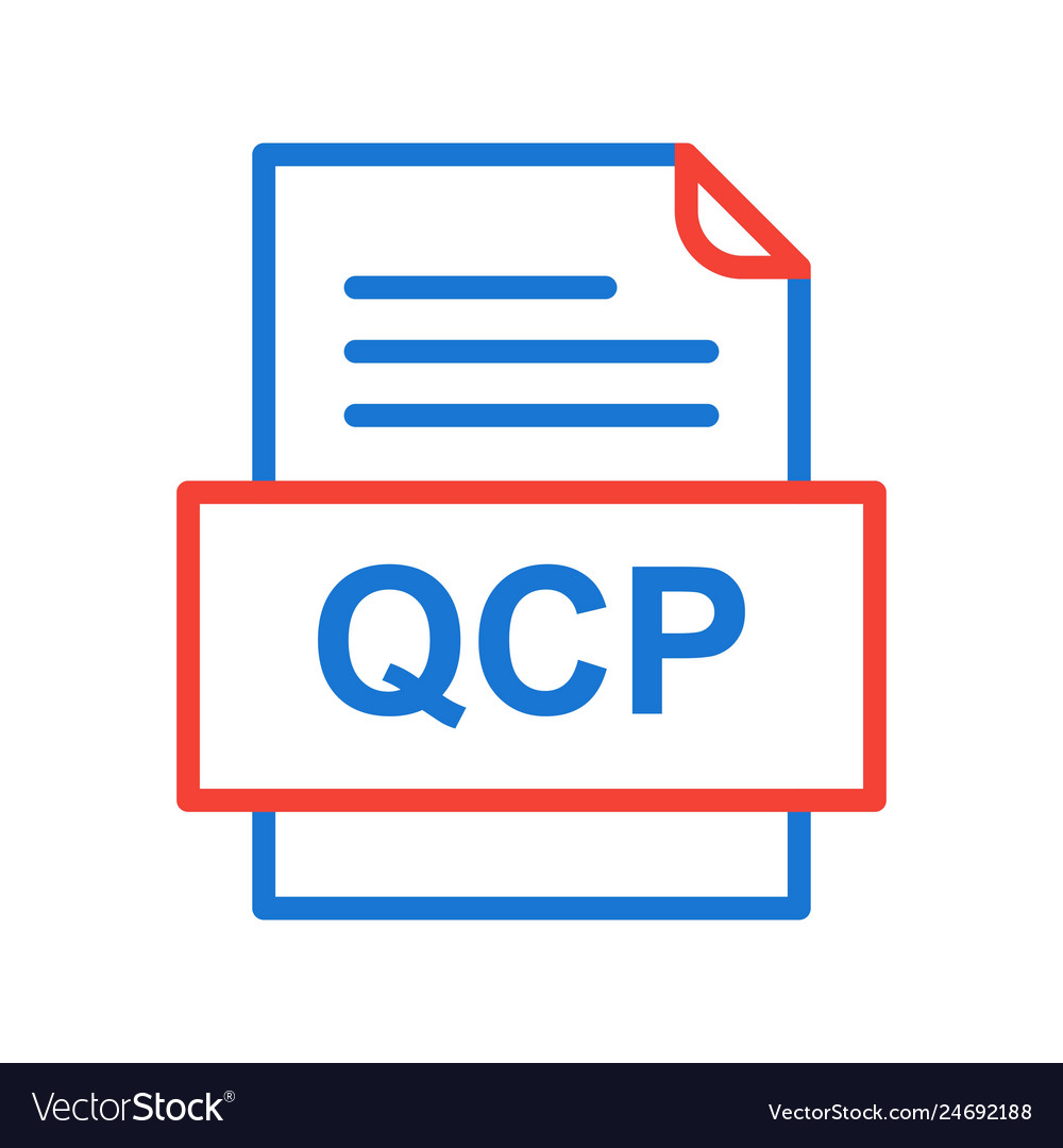 Qcp file document icon Royalty Free Vector Image