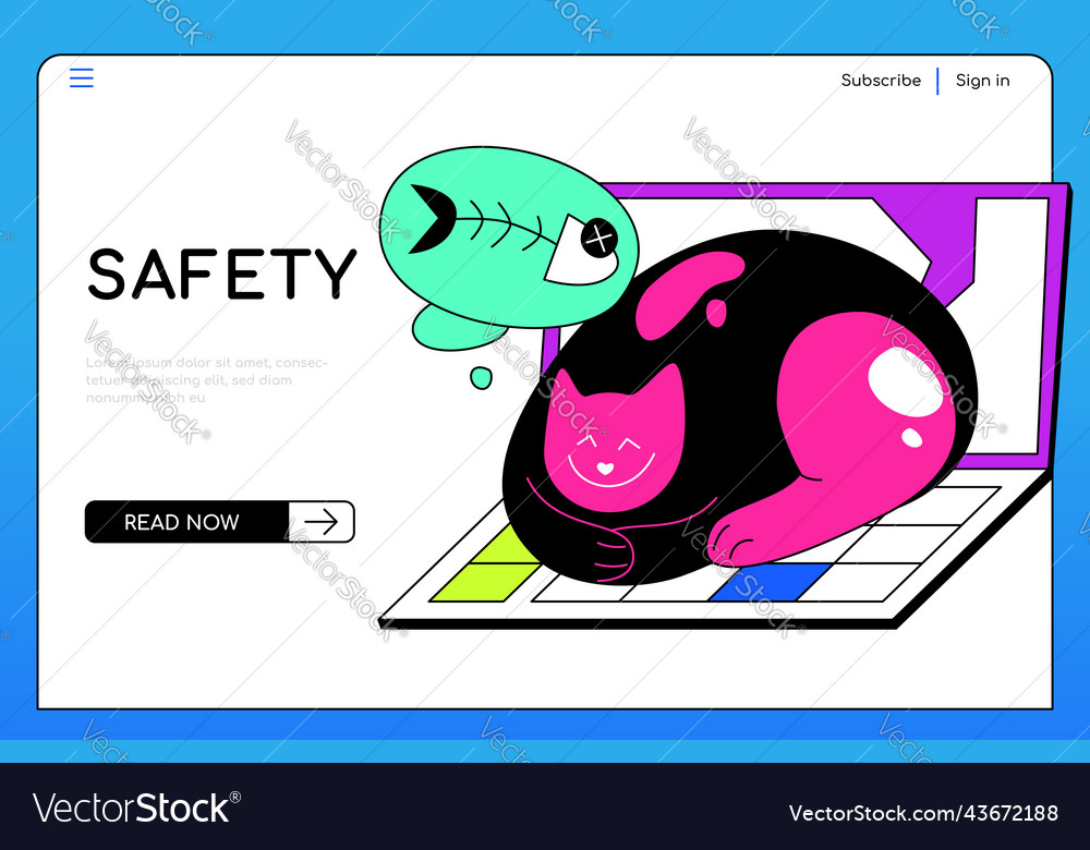 Safety and remote work - colorful flat design vector image Safety and remote work - colorful flat design