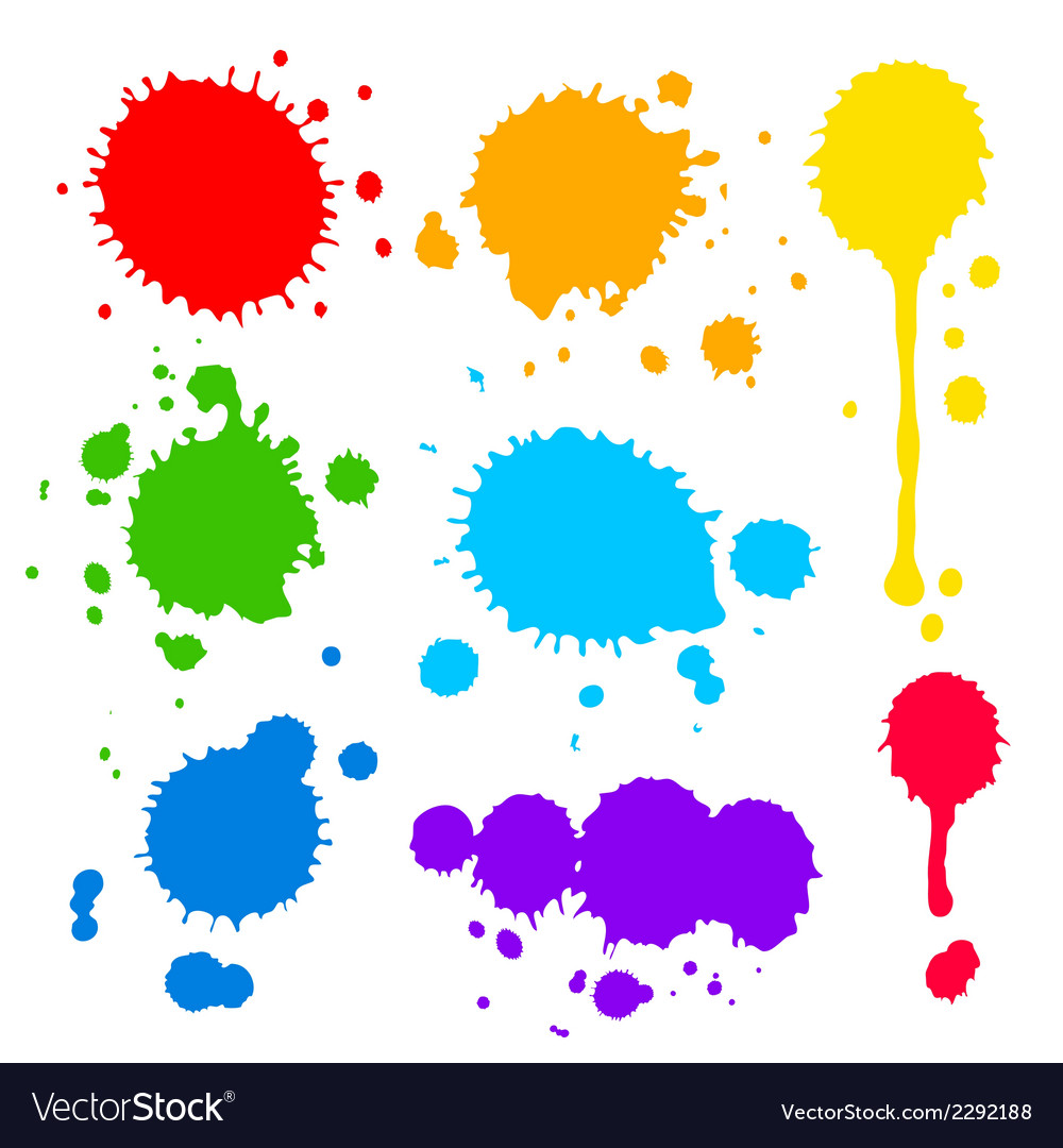 Splats And Blobs Colored Paint Royalty Free Vector Image