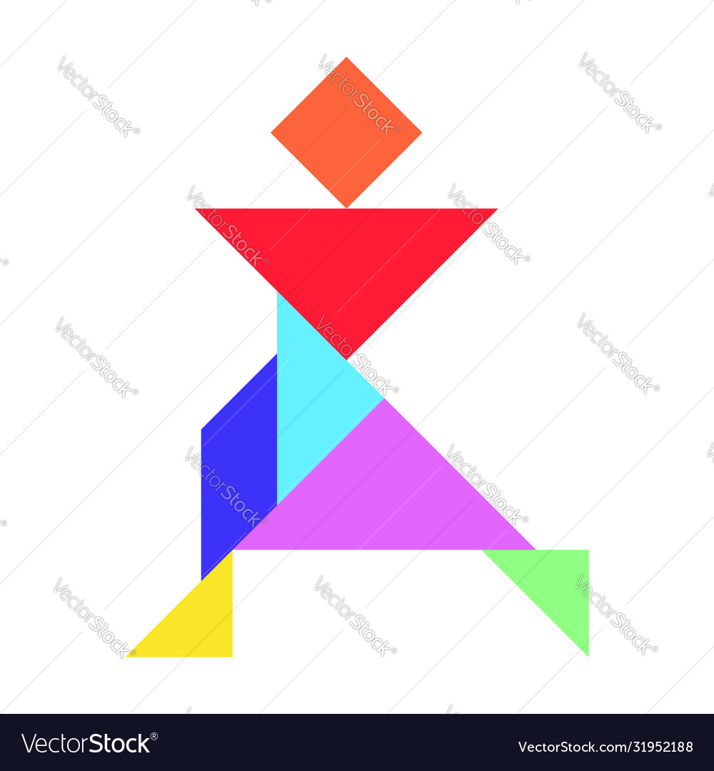 Tangram Sitting Cat Shape and Solution