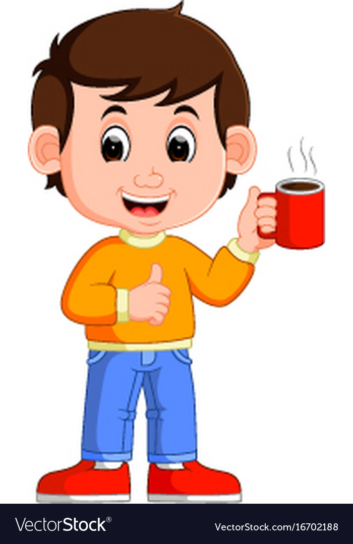 Download Young man drinking coffee Royalty Free Vector Image