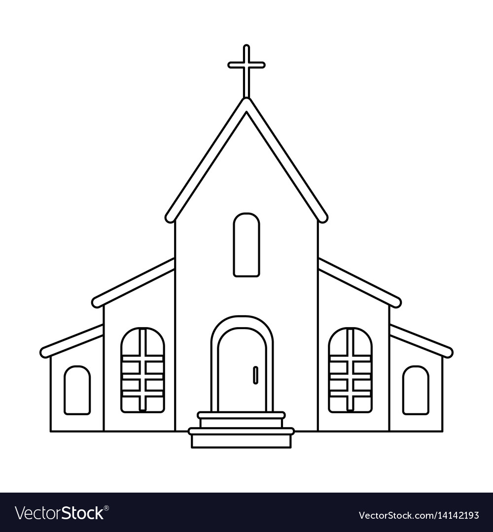 A church with cross on the roof easter single Vector Image