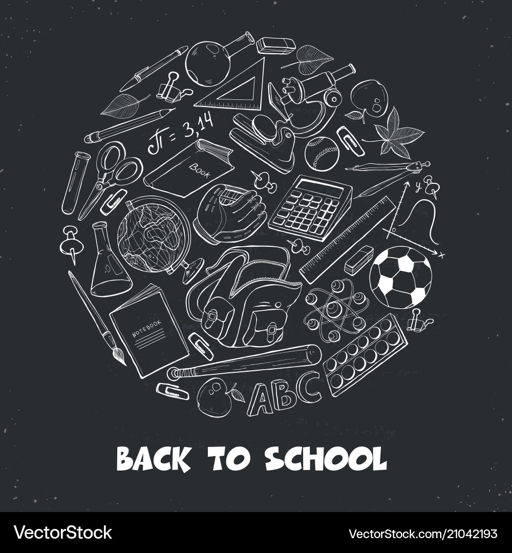 Back to school composition Royalty Free Vector Image