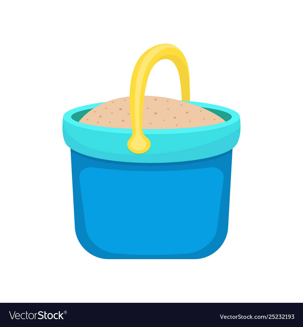 Bucket sand isolated on white Royalty Free Vector Image