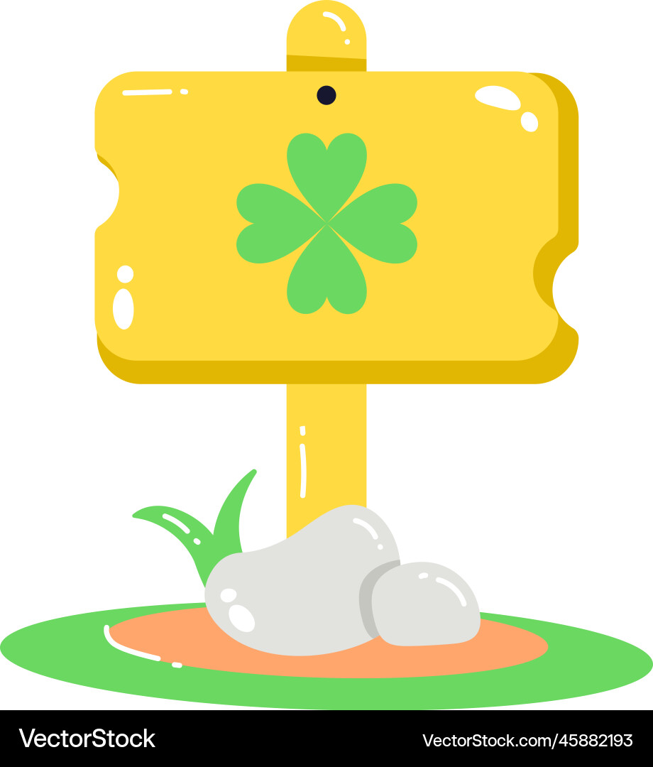 Clover signboard Royalty Free Vector Image - VectorStock