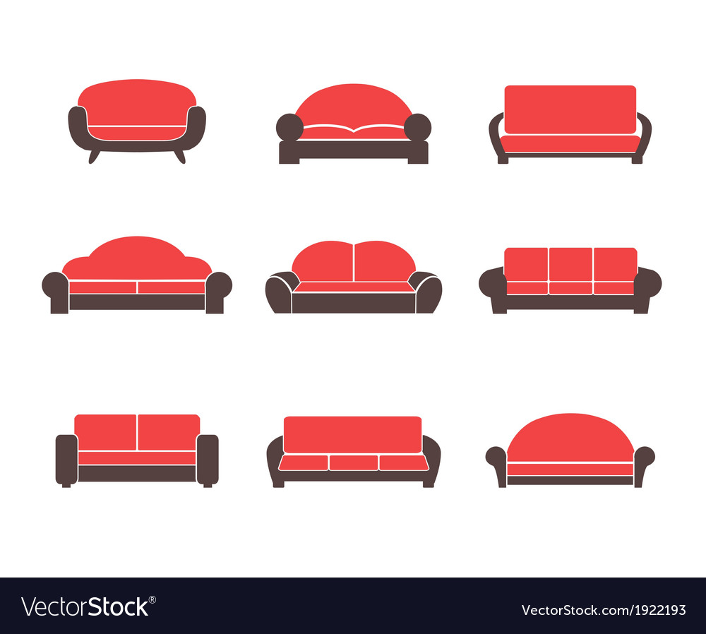 Comfortable sofas and couches Royalty Free Vector Image