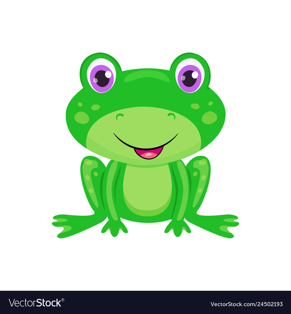 Cute cartoon frog Royalty Free Vector Image - VectorStock