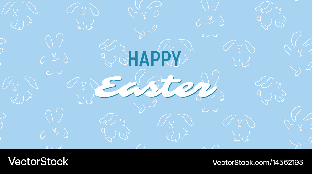 Easter seamless pattern bunnies Royalty Free Vector Image