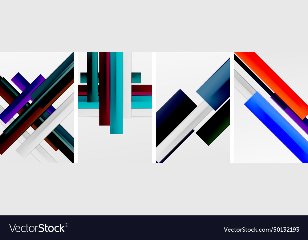 Minimal lines and color stripes poster abstract Vector Image