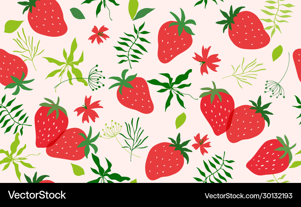 Seamless pattern with strawberry Royalty Free Vector Image