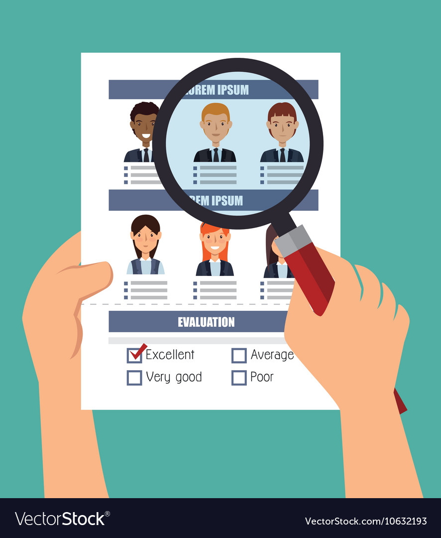 Search human resources recruit design isolated Vector Image