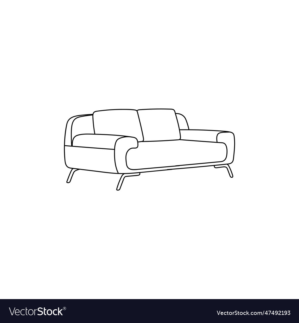 Sofa relaxation line simple design furniture logo Vector Image