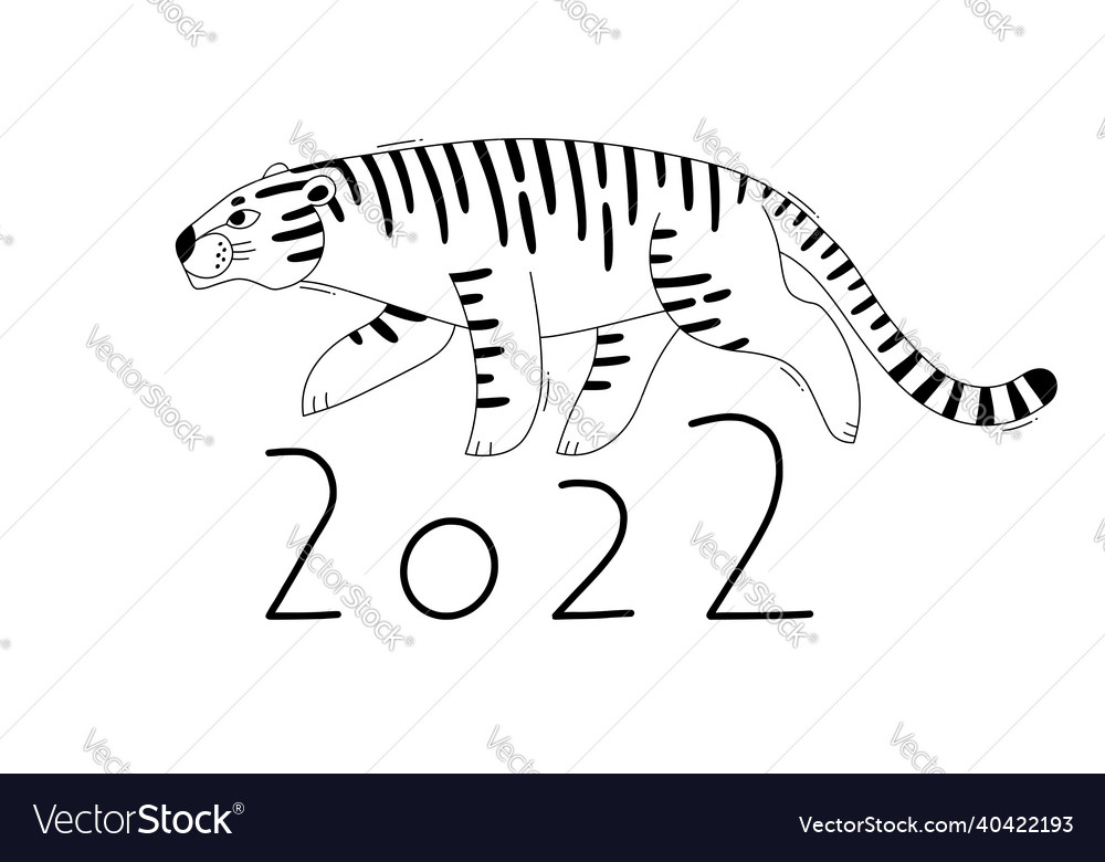 Tiger is the zodiac symbol of 2022 new Royalty Free Vector