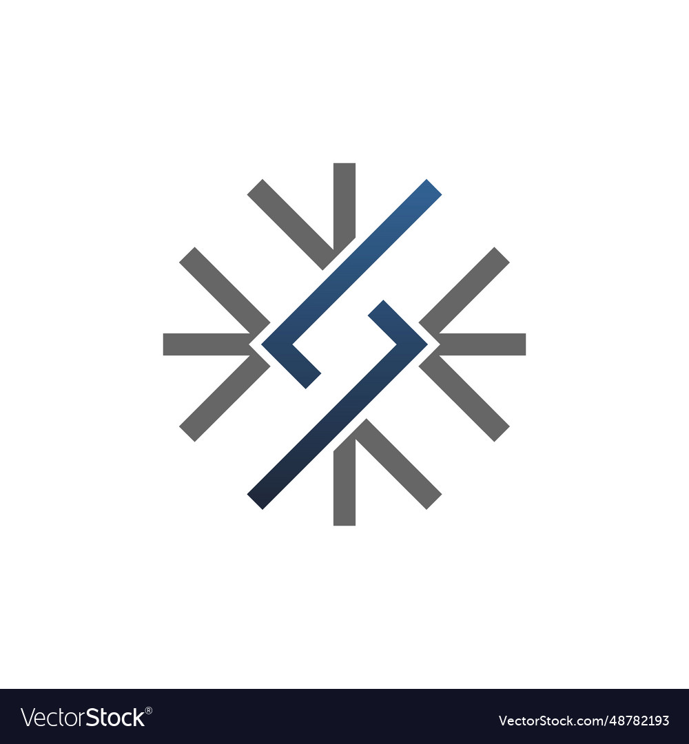 Zig zag letter s logo with abstract snowflake Vector Image