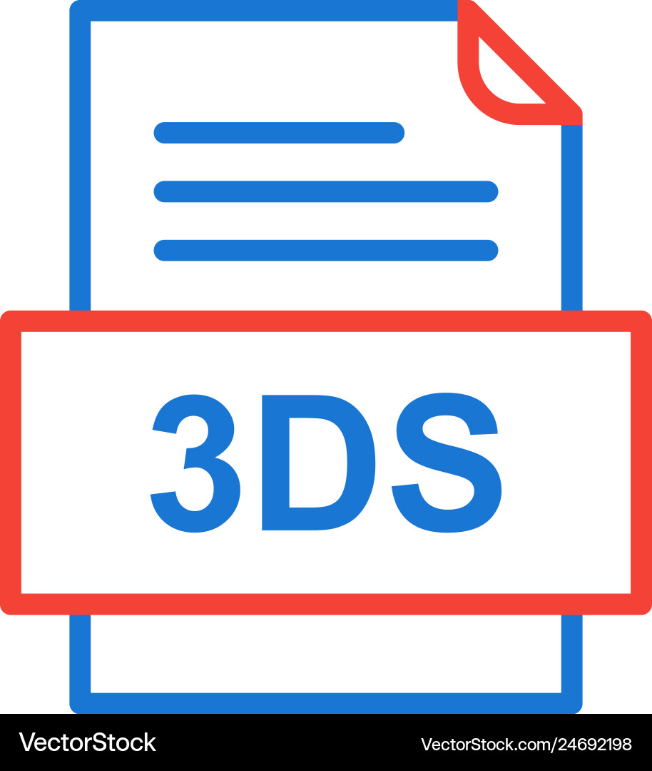 3ds file document icon Royalty Free Vector Image