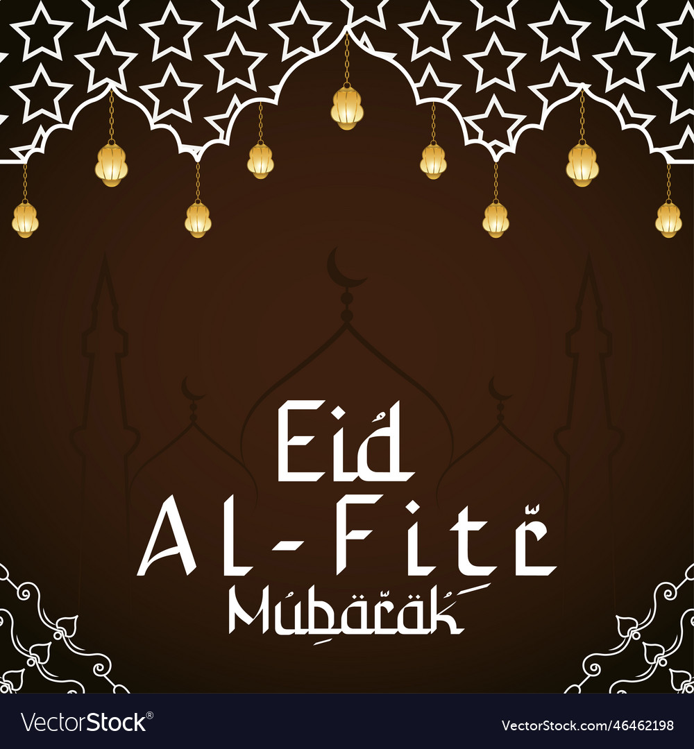 Eid al-fitr mubarak wishing post design Royalty Free Vector