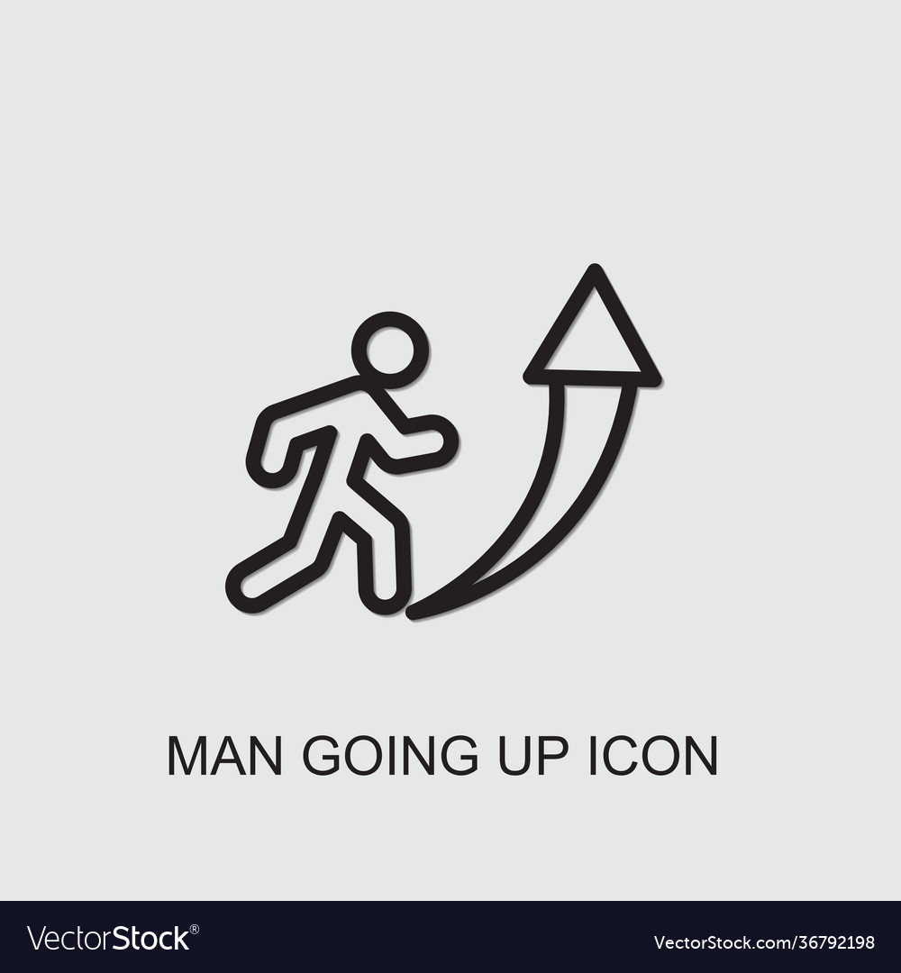 Man going up icon Royalty Free Vector Image - VectorStock