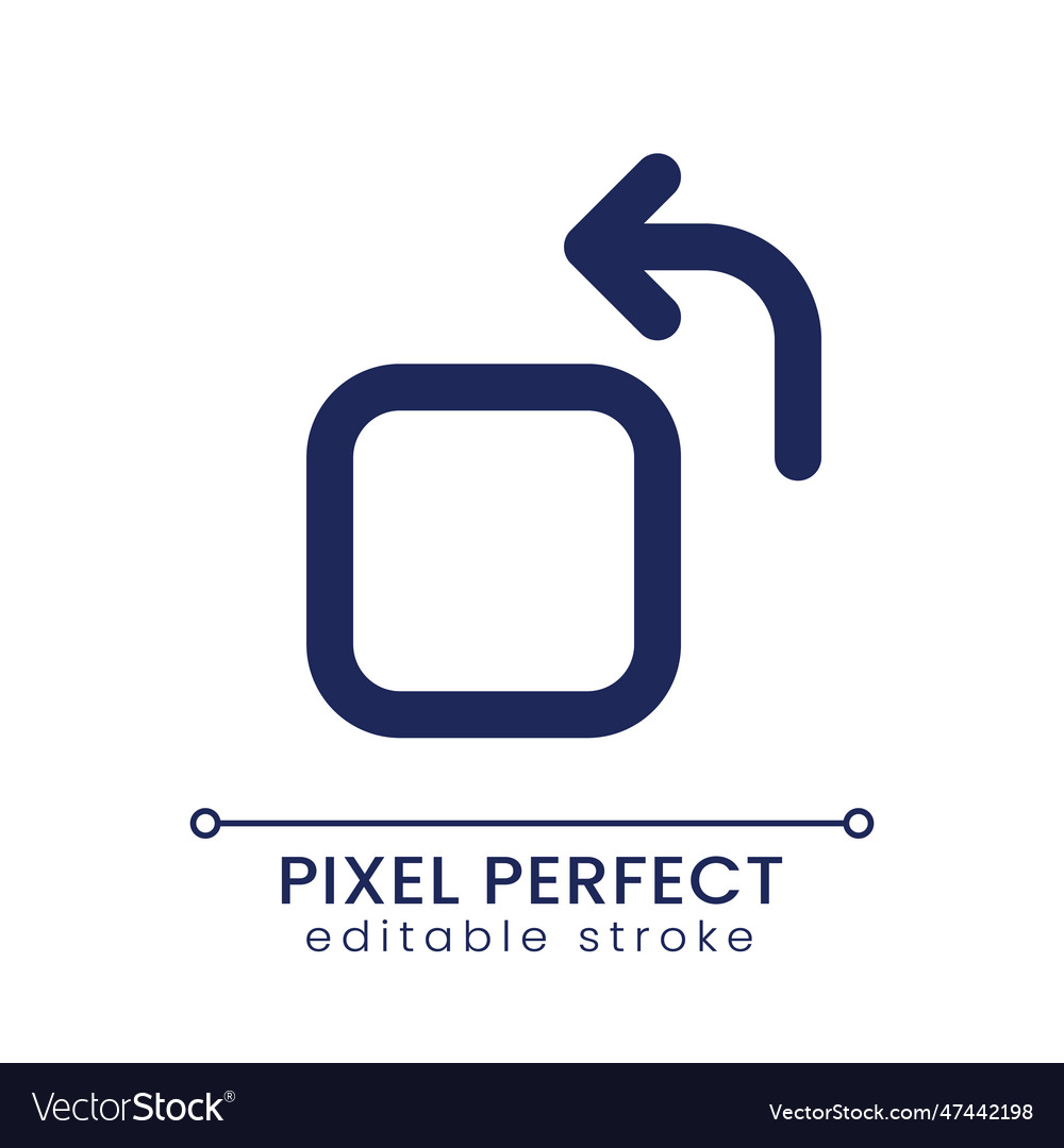 Rotate pixel perfect linear ui icon vector image Rotate pixel perfect linear ui icon