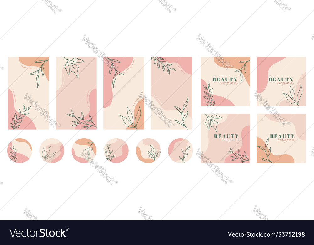 Social media stories posts highlights templates vector image Social media stories posts highlights templates