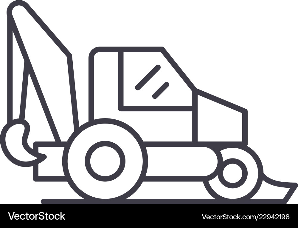 Tractor line icon concept linear Royalty Free Vector Image