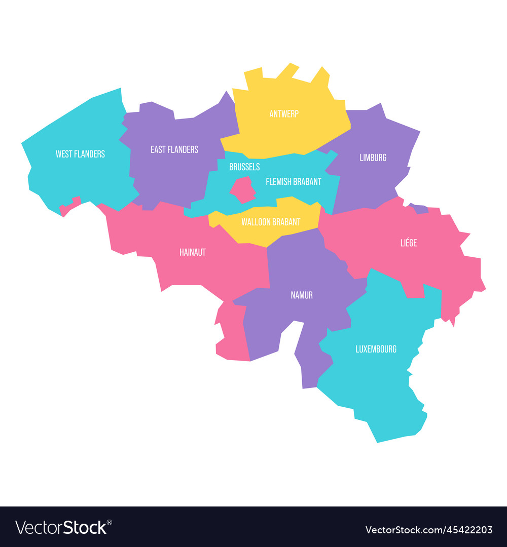 Belgium political map of administrative divisions Vector Image