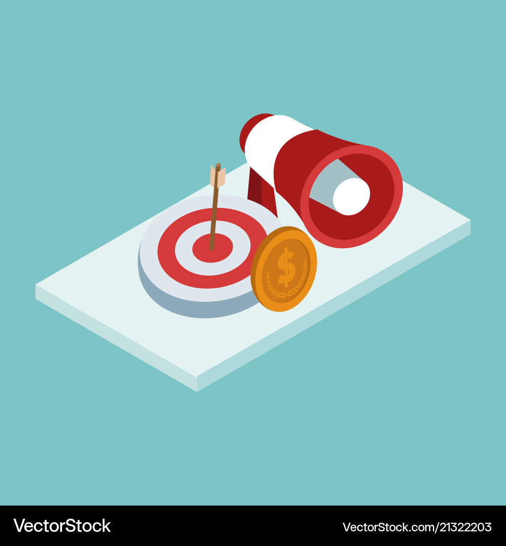 Business isometric elements Royalty Free Vector Image