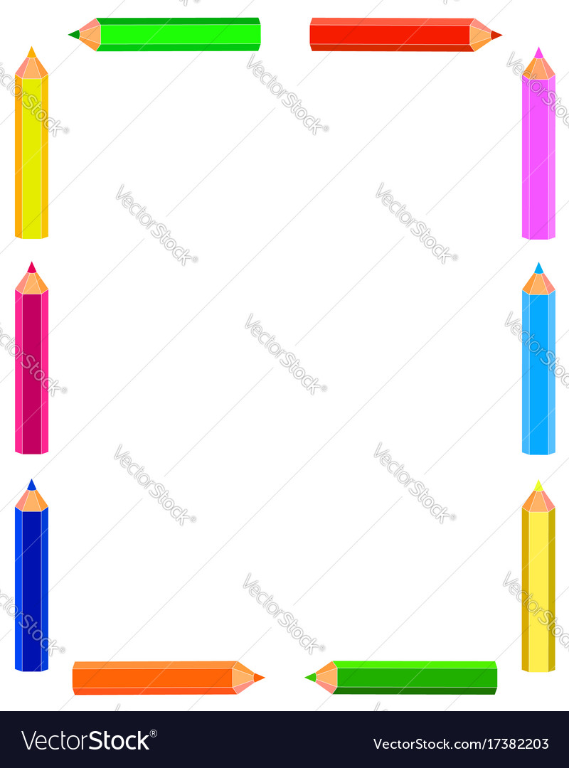 Colorful pencils frame Royalty Free Vector Image