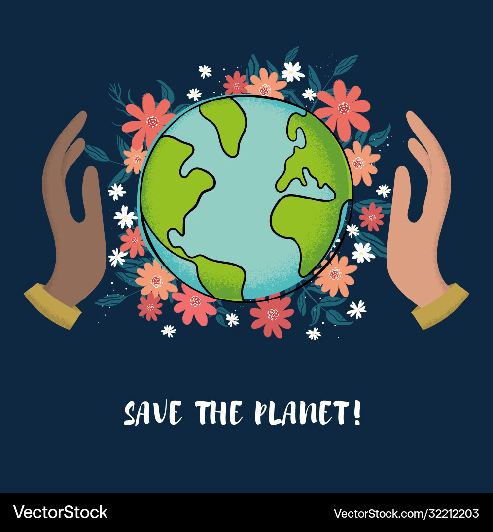 Hand drawn earth concept earth day design Vector Image