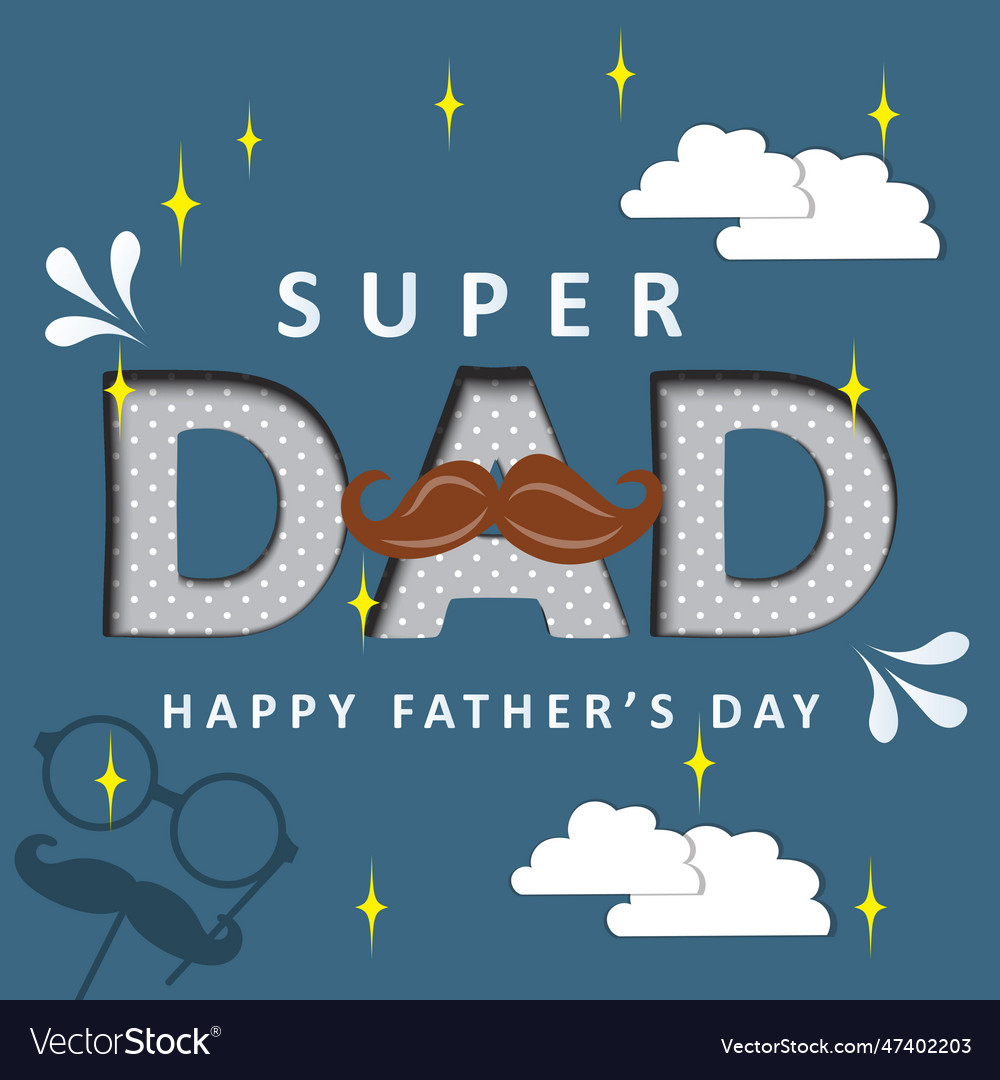 Happy Fathers Day Flat Royalty Free Vector Image