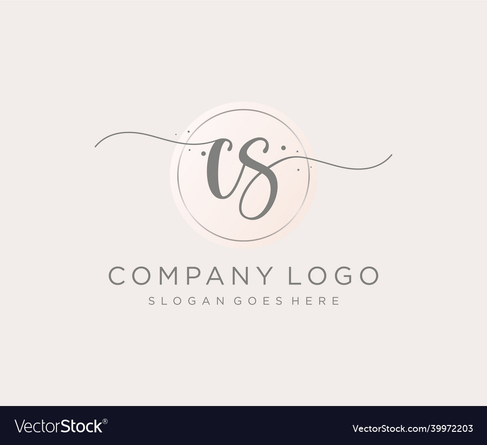 Initial cs feminine logo usable for nature salon Vector Image