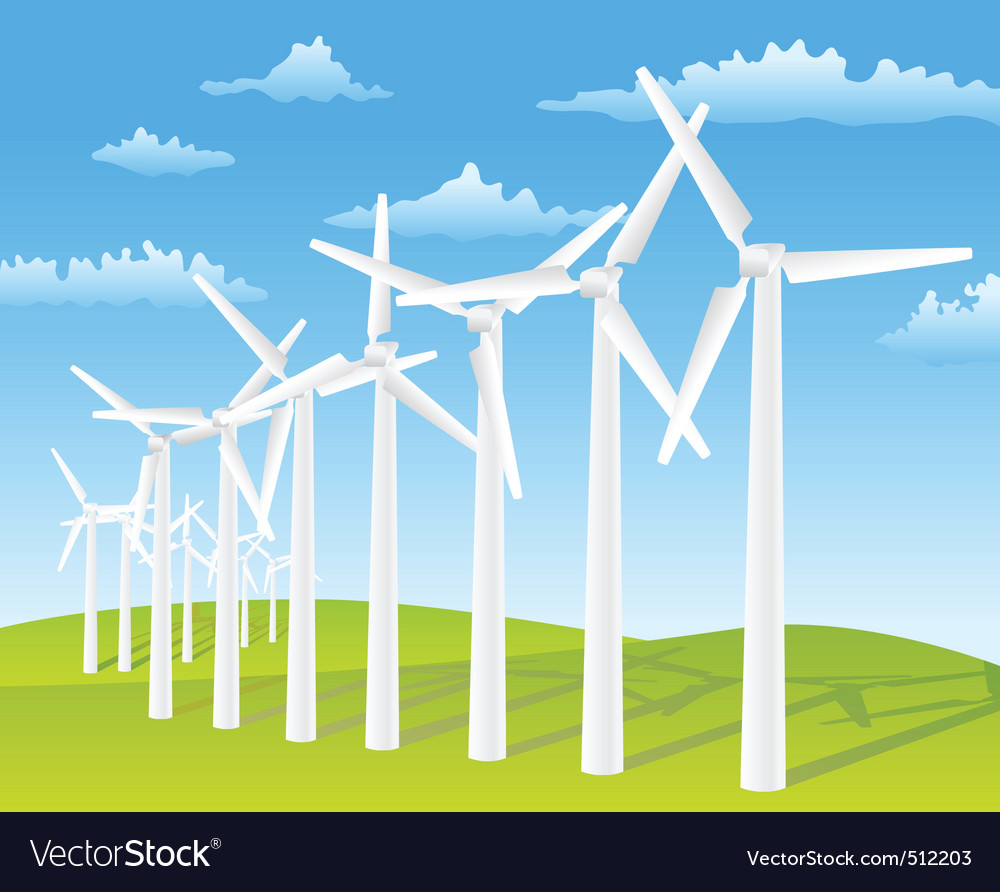 Wind turbines Royalty Free Vector Image - VectorStock