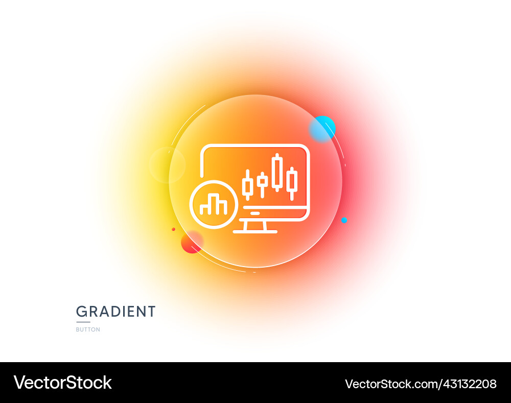 Candlestick chart line icon analytics graph sign Vector Image
