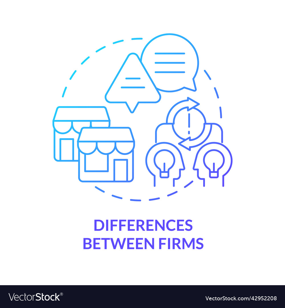 Differences between firms blue gradient concept Vector Image