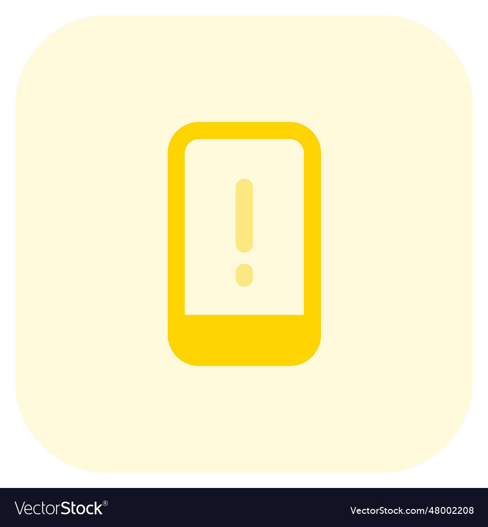 Mobile phone with a threat alert warning Vector Image