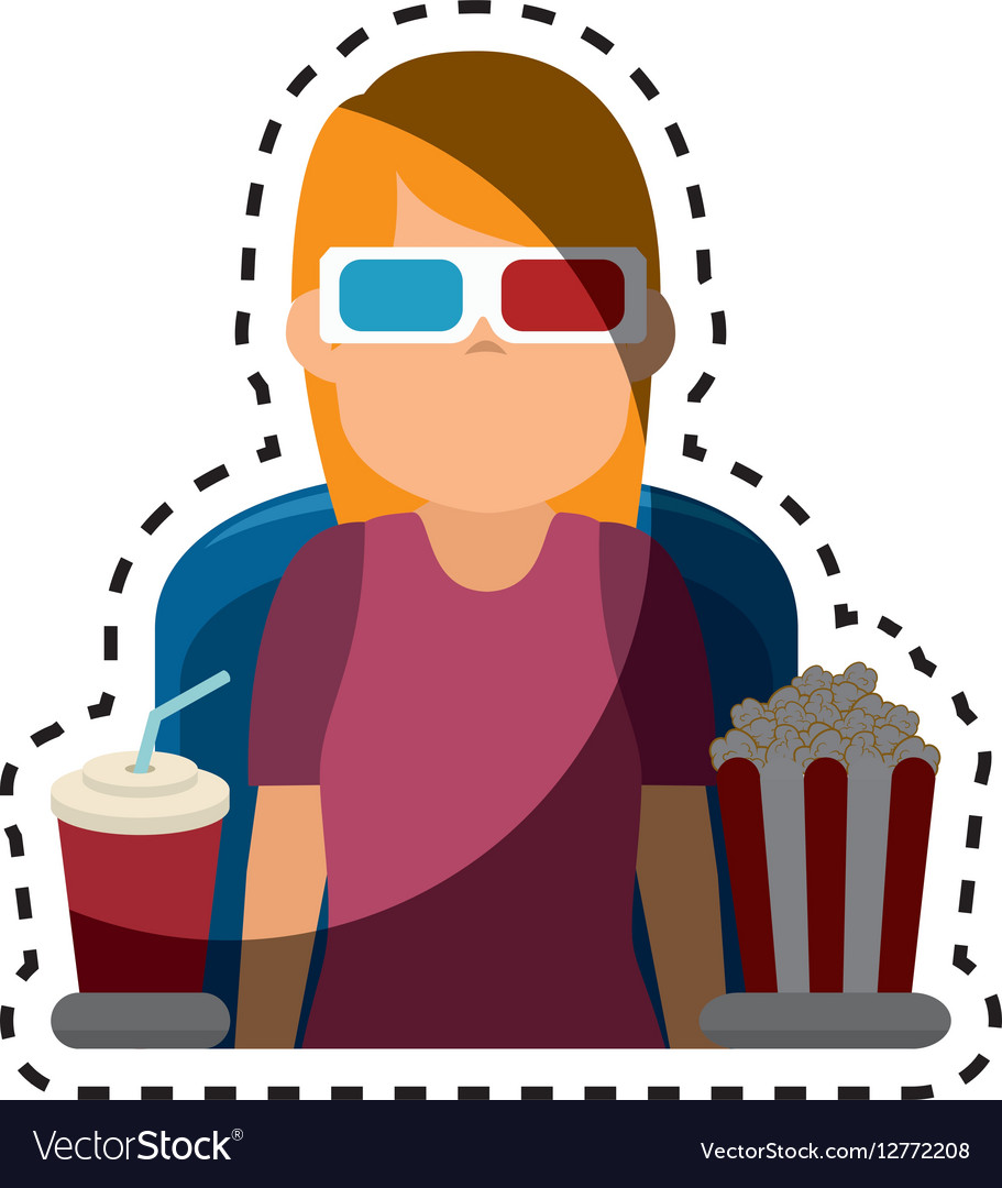 person watching 3d movies