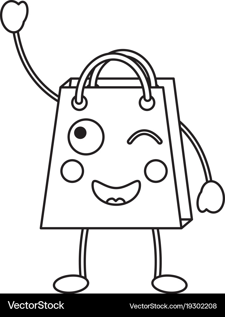 Shopping bag emoji icon image Royalty Free Vector Image