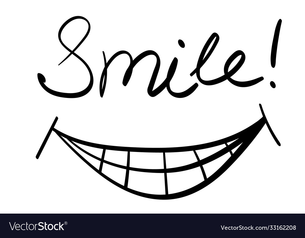Smile Hand Drawn Lettering Royalty Free Vector Image