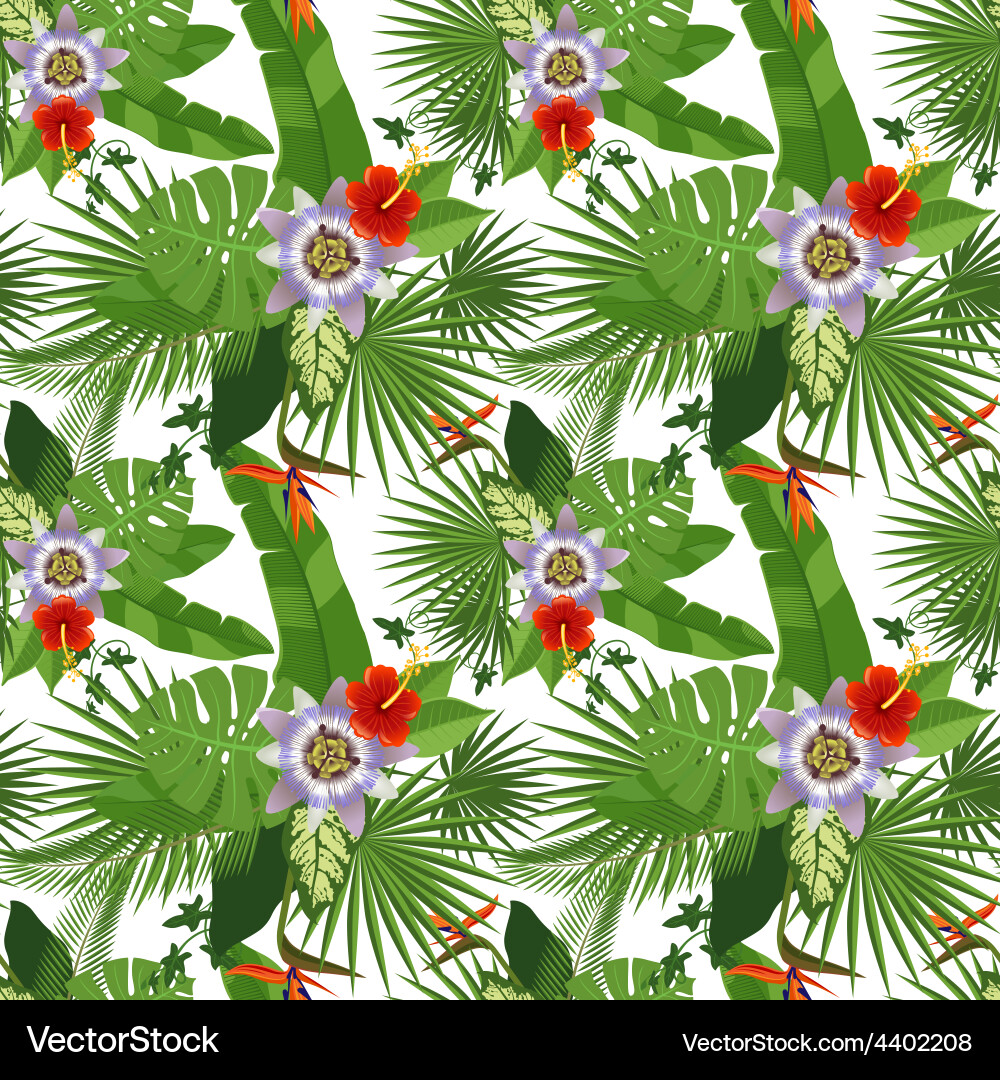 Tropical seamless pattern Royalty Free Vector Image