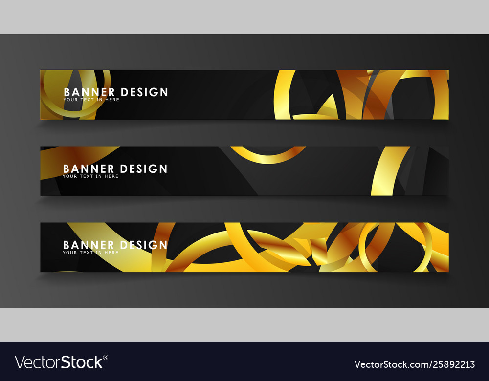 Abstract circle banner fancy golden Royalty Free Vector