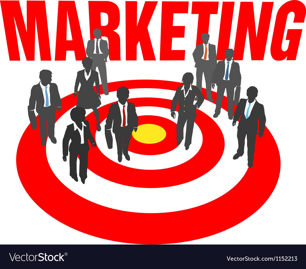 Business people team target marketing Royalty Free Vector