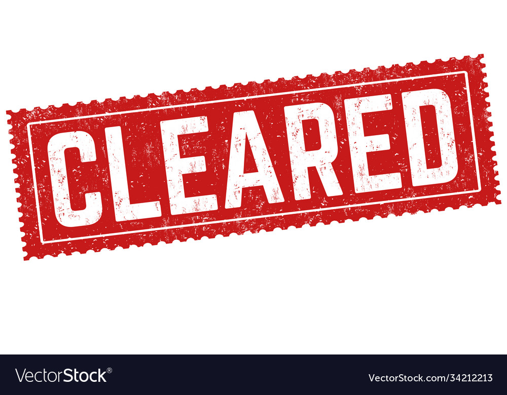 Cleared sign or stamp Royalty Free Vector Image