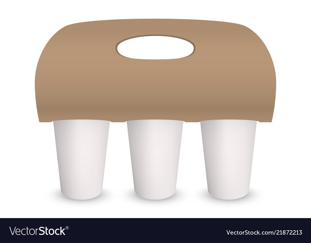 Download Coffee Cup Takeaway Pack Holder Mockup 3d Vector Image