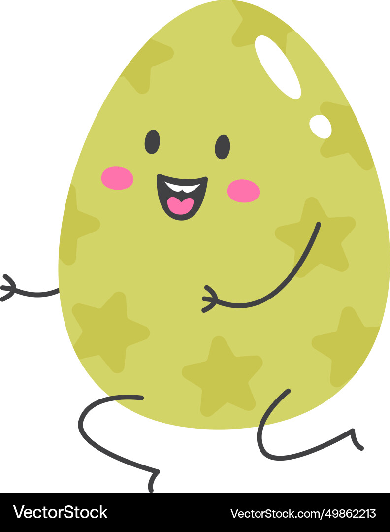 Easter egg character happy Royalty Free Vector Image