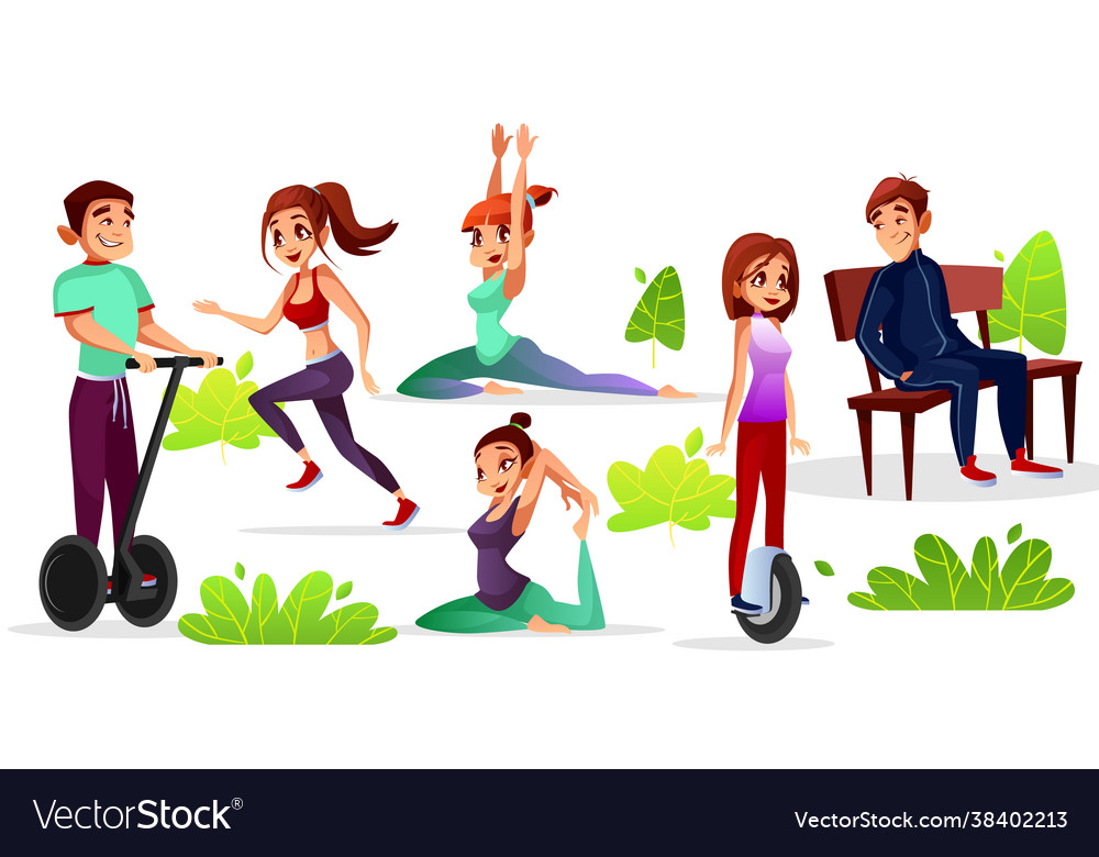 Girls or boys activity in park Royalty Free Vector Image